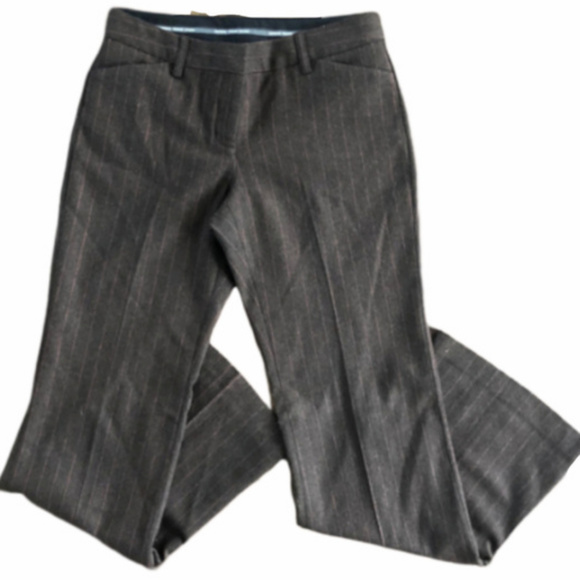 Express Pants - Express Brown & Pink Striped Wool Lined Pants - 6